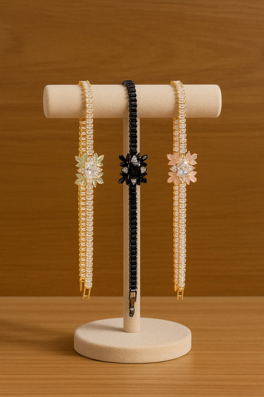 ✨ Elegant Crystal Flower Tennis Bracelets